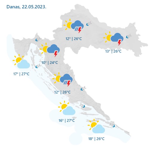 Prognoza danas, 22.05.2023.