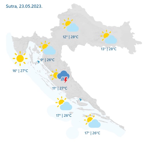 Prognoza sutra, 23.05.2023.